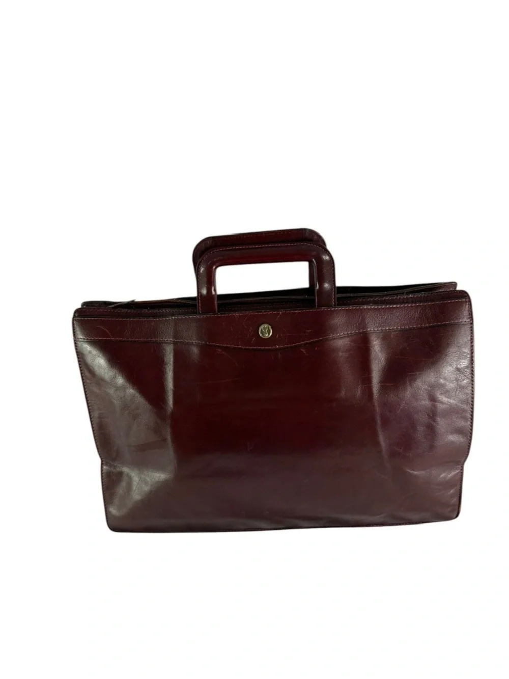 Vintage GOLD PFEIL Sport Burgundy Leather Classic Business Style Briefcase Bag